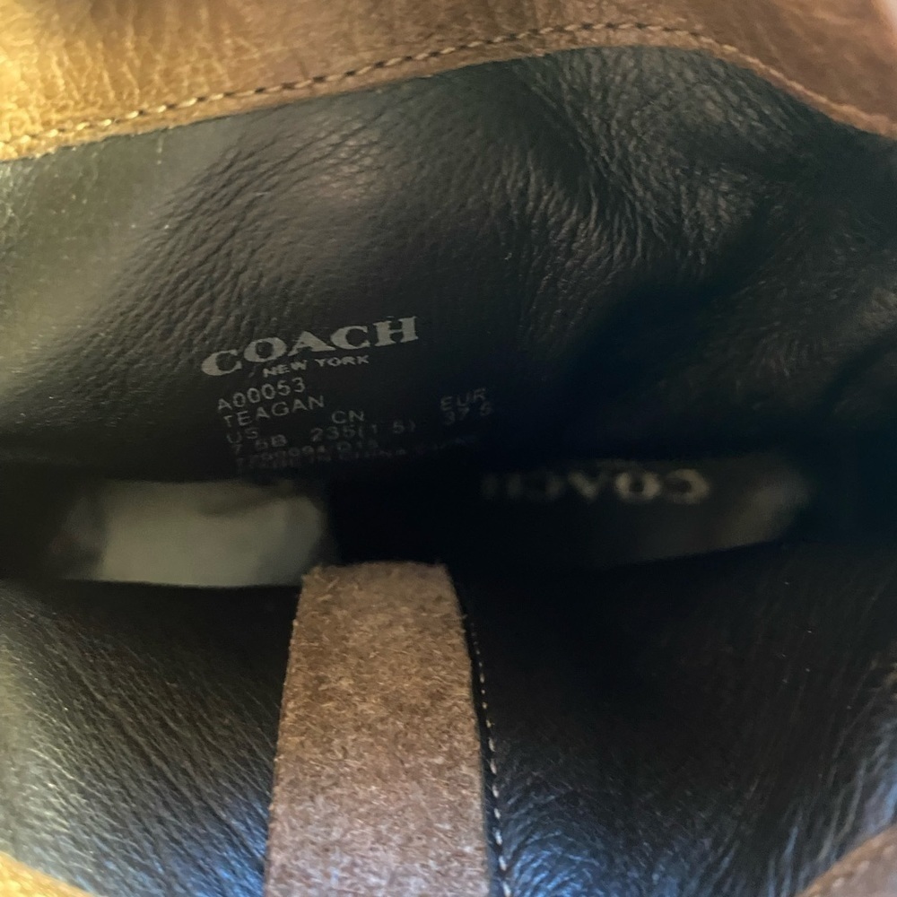 Coach Teagan leather ankle boots in tobacco size 7.5 - Picture 9 of 10